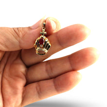 Load image into Gallery viewer, 14k Yellow Gold Crown Ruby &amp; Diamond Pendant