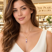 Load image into Gallery viewer, 14K Yellow Gold Hexagonal Amethyst Crystal Pendant