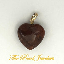 Load image into Gallery viewer, 2300133 LOVELY 14K SOLID YELLOW GOLD BALE GENUINE BROWN AGATE HEART PENDANT