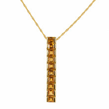 Load image into Gallery viewer, 14K Yellow Gold Citrine Bar Pendant