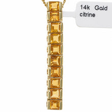 Load image into Gallery viewer, 14K Yellow Gold Citrine Bar Pendant