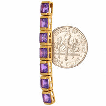Load image into Gallery viewer, 14K Yellow Gold Amethyst Bar Pendant