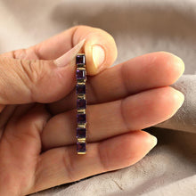 Load image into Gallery viewer, 14K Yellow Gold Amethyst Bar Pendant
