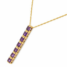 Load image into Gallery viewer, 14K Yellow Gold Amethyst Bar Pendant