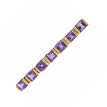 Load image into Gallery viewer, 14K Yellow Gold Amethyst Bar Pendant