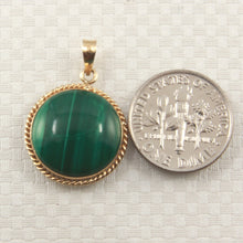 Load image into Gallery viewer, 2300464C-14k-Solid-Yellow-Gold-Genuine-Cabochons-Green-Malachite-Pendant