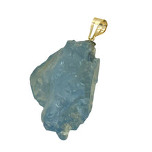 Load image into Gallery viewer, 14K Yellow Gold Baroque Rough Aquamarine Pendant