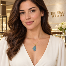Load image into Gallery viewer, 14K Yellow Gold Baroque Rough Aquamarine Pendant