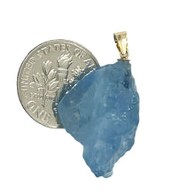 Load image into Gallery viewer, 14K Yellow Gold Baroque Rough Aquamarine Pendant