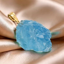Load image into Gallery viewer, 14K Yellow Gold Baroque Rough Aquamarine Pendant