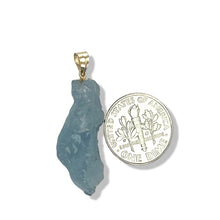 Load image into Gallery viewer, 14K Yellow Gold Large Baroque Rough Aquamarine Pendant