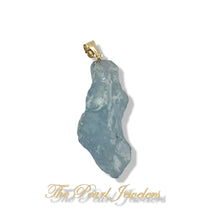 Load image into Gallery viewer, 14K Yellow Gold Large Baroque Rough Aquamarine Pendant
