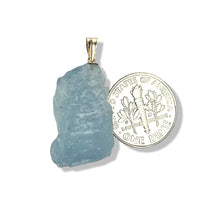 Load image into Gallery viewer, 14K Yellow Gold Large Baroque Rough Aquamarine Pendant