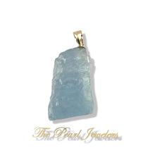 Load image into Gallery viewer, 14K Yellow Gold Large Baroque Rough Aquamarine Pendant