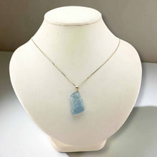 Load image into Gallery viewer, 14K Yellow Gold Large Baroque Rough Aquamarine Pendant