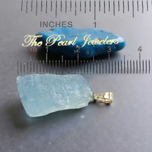 Load image into Gallery viewer, 14K Yellow Gold Large Baroque Rough Aquamarine Pendant