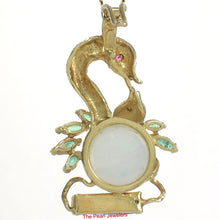 Load image into Gallery viewer, 14K Yellow Gold Mabe Pearl Pendant with Emeralds &amp; Rubies