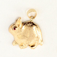 Load image into Gallery viewer, 2400052 HANDCRAFTED UNIQUE DESIGN RABBIT RUBY EYE 14K GOLD PENDANT CHARM