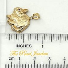 Load image into Gallery viewer, 2400052 HANDCRAFTED UNIQUE DESIGN RABBIT RUBY EYE 14K GOLD PENDANT CHARM