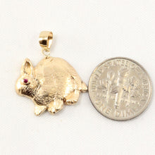 Load image into Gallery viewer, 2400052 HANDCRAFTED UNIQUE DESIGN RABBIT RUBY EYE 14K GOLD PENDANT CHARM