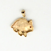 Load image into Gallery viewer, 2400052 HANDCRAFTED UNIQUE DESIGN RABBIT RUBY EYE 14K GOLD PENDANT CHARM