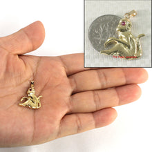 Load image into Gallery viewer, 2400053-Handcrafted-Chinese-Zodiac-Signs-Monkey-Ruby-Eye-14k-Solid-Gold-Pendant