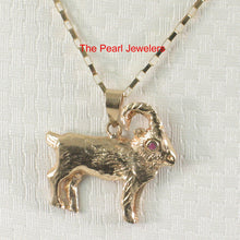 Load image into Gallery viewer, 2400054-Handcrafted-Chinese-Zodiac-Signs-Goat-Ruby-Eye-14k-Pendant-Charm