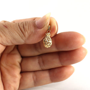 2400063 PINEAPPLE 14K YELLOW GOLD 3D CHARM PENDANT