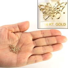 Load image into Gallery viewer, 2400068-14k-Gold-Diamond-Cut-Butterfly-Pendant-Charm