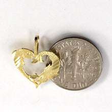 Load image into Gallery viewer, 2400070-Dolphins-Love-Heart-14k-Gold-Charm