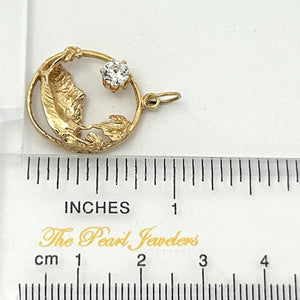 2400080-14k-Yellow-Gold-Cubic-Zirconia-Hawaiian-Circle-Charm-Pendant