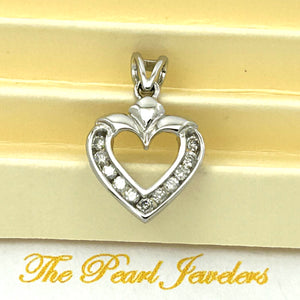 2400356-14k-White-Solid-Gold-Diamonds-Beautiful-Unique-Love-Heart-Pendant