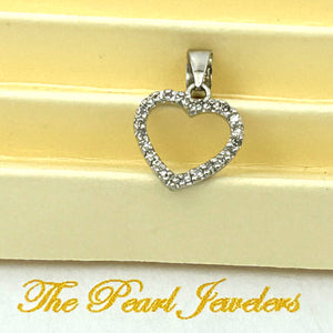 2400375-14k-White-Solid-Gold-Diamonds-Love-Heart-Pendant-Necklace