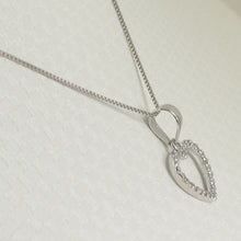 Load image into Gallery viewer, 2400375-14k-White-Solid-Gold-Diamonds-Love-Heart-Pendant-Necklace