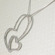 Load image into Gallery viewer, 2400435-Love-Beautiful-14k-Solid-White-Gold-Heart-in-Heart-Diamond-Pendant