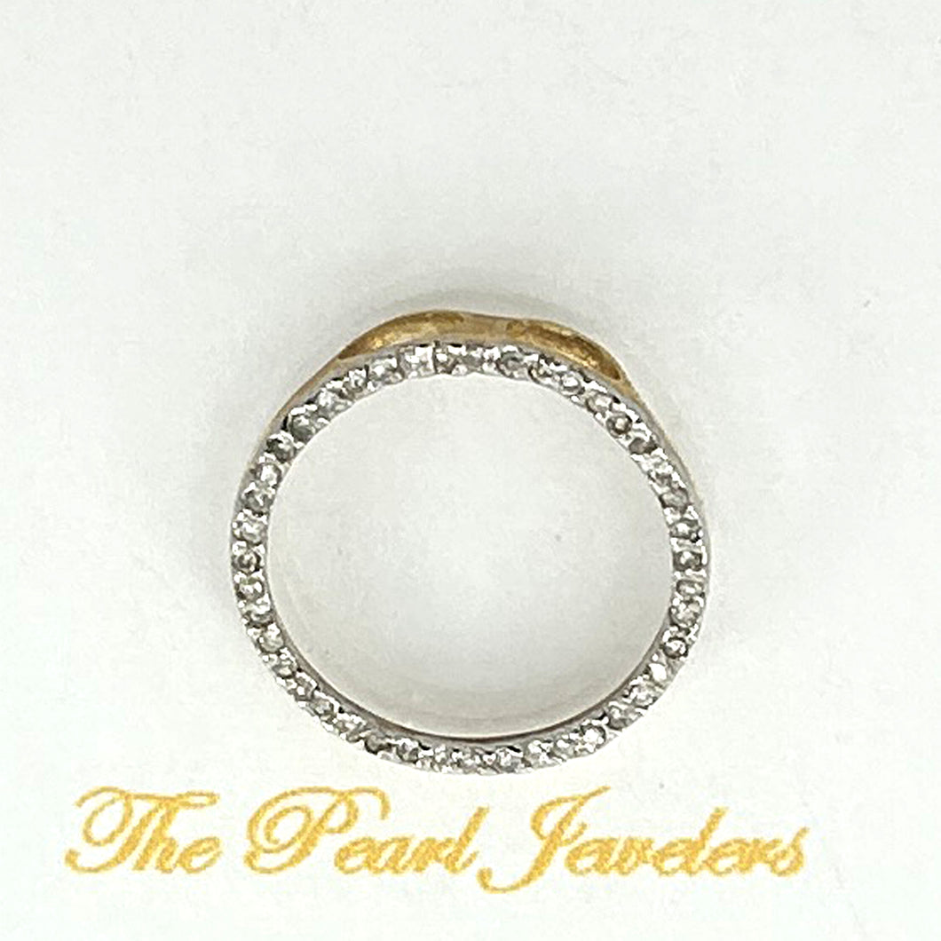 14k Yellow Gold Circle Diamond Pendant Necklace