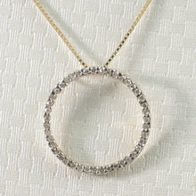 Load image into Gallery viewer, 2400490-Elegant-Beautiful-14k-Solid-Yellow-Gold-Circle-Diamond-Pendant-Necklace