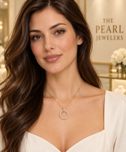 Load image into Gallery viewer, 14k Yellow Gold Circle 46 Diamond Pendant