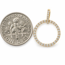 Load image into Gallery viewer, 14k Yellow Gold Circle 46 Diamond Pendant