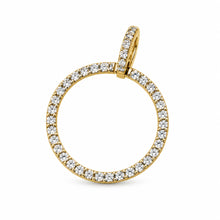 Load image into Gallery viewer, 14k Yellow Gold Circle 46 Diamond Pendant
