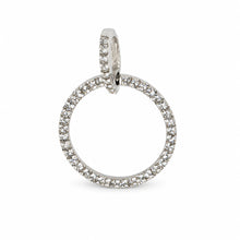 Load image into Gallery viewer, 14k White Gold Circle Diamond Pendant (46 Stones)