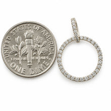 Load image into Gallery viewer, 14k White Gold Circle Diamond Pendant (46 Stones)