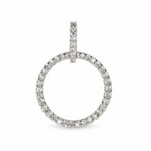 Load image into Gallery viewer, 14k White Gold Circle Diamond Pendant (46 Stones)