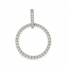 Load image into Gallery viewer, 14k White Gold Circle Diamond Pendant (46 Stones)