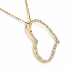 Load image into Gallery viewer, 14k Yellow Gold Heart Diamond Pendant Necklace (58 Stones)
