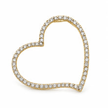 Load image into Gallery viewer, 14k Yellow Gold Heart Diamond Pendant Necklace (58 Stones)