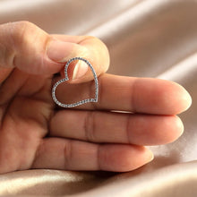 Load image into Gallery viewer, 14k White Gold Heart Diamond Pendant Necklace (58 Stones)