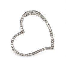 Load image into Gallery viewer, 14k White Gold Heart Diamond Pendant Necklace (58 Stones)
