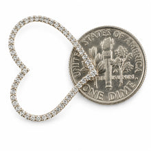 Load image into Gallery viewer, 14k White Gold Heart Diamond Pendant Necklace (58 Stones)