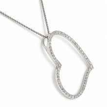 Load image into Gallery viewer, 14k White Gold Heart Diamond Pendant Necklace (58 Stones)
